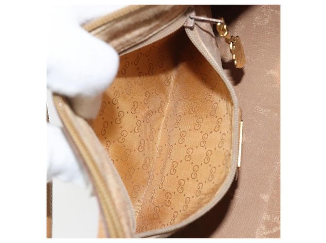 Gucci Borsa a Spalla Micro GG Supreme PVC Beige Oro Auth ka3521 D'oro - vista 21