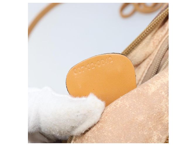 Gucci Borsa a Spalla Micro GG Supreme PVC Beige Oro Auth ka3521 D'oro - vista 22