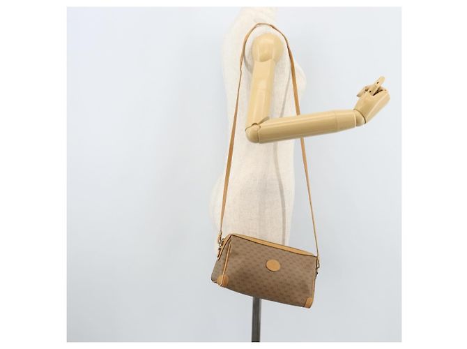 Gucci Borsa a Spalla Micro GG Supreme PVC Beige Oro Auth ka3521 D'oro - vista 23