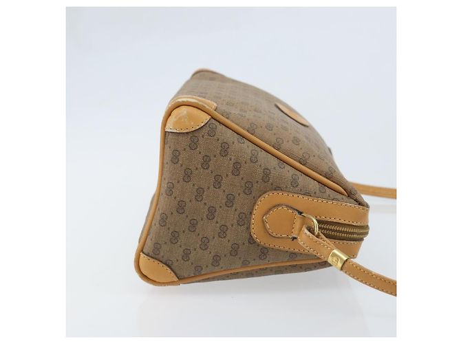 Gucci Borsa a Spalla Micro GG Supreme PVC Beige Oro Auth ka3521 D'oro - vista 4