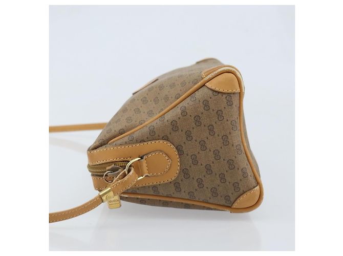 Gucci Borsa a Spalla Micro GG Supreme PVC Beige Oro Auth ka3521 D'oro - vista 5