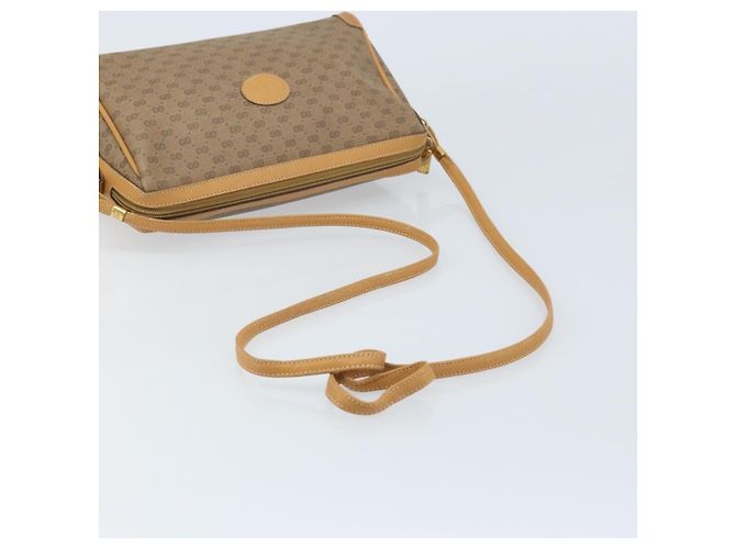 Gucci Borsa a Spalla Micro GG Supreme PVC Beige Oro Auth ka3521 D'oro - vista 7