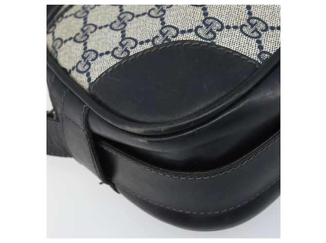 Borsa a Spalla Gucci GG Supreme Sherry Line PVC Blu Navy Oro Auth BAZ417 D'oro - vista 11