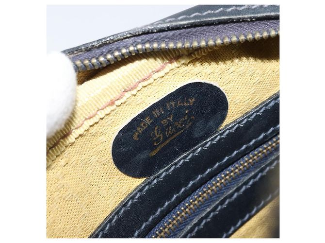 Borsa a Spalla Gucci GG Supreme Sherry Line PVC Blu Navy Oro Auth BAZ417 D'oro - vista 17