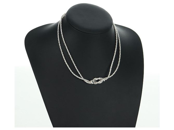 Autre Marque Collana a nodo centrale in doppia corda TIFFANY&Co. in argento Ag925 Auth am11156SAM - vista 11