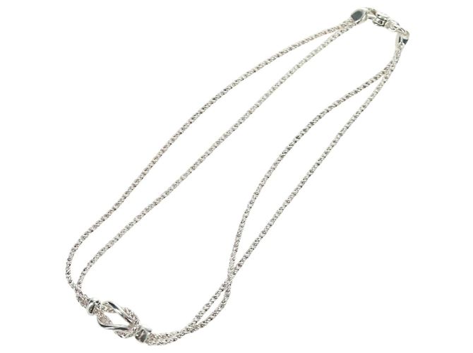 Autre Marque Collana a nodo centrale in doppia corda TIFFANY&Co. in argento Ag925 Auth am11156SAM - vista 2