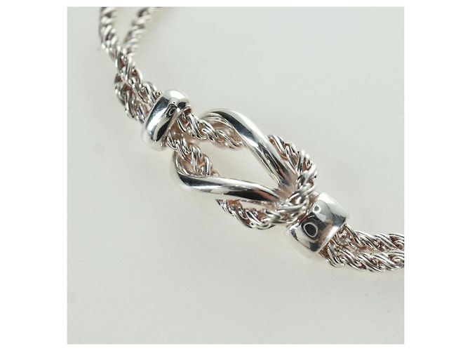 Autre Marque Collana a nodo centrale in doppia corda TIFFANY&Co. in argento Ag925 Auth am11156SAM - vista 3