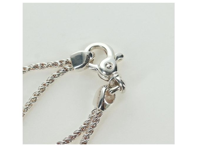 Autre Marque Collana a nodo centrale in doppia corda TIFFANY&Co. in argento Ag925 Auth am11156SAM - vista 5