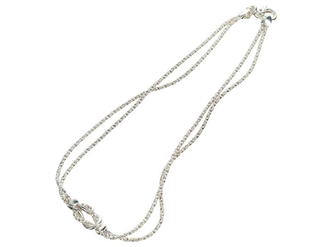 Autre Marque Collana a nodo centrale in doppia corda TIFFANY&Co. in argento Ag925 Auth am11156SAM - vista 6