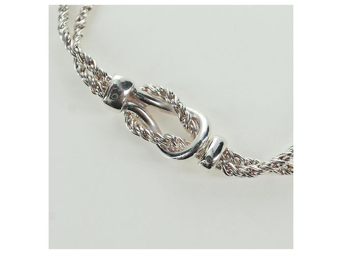 Autre Marque Collana a nodo centrale in doppia corda TIFFANY&Co. in argento Ag925 Auth am11156SAM - vista 7