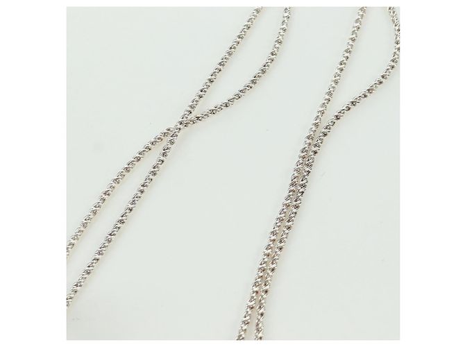 Autre Marque Collana a nodo centrale in doppia corda TIFFANY&Co. in argento Ag925 Auth am11156SAM - vista 8