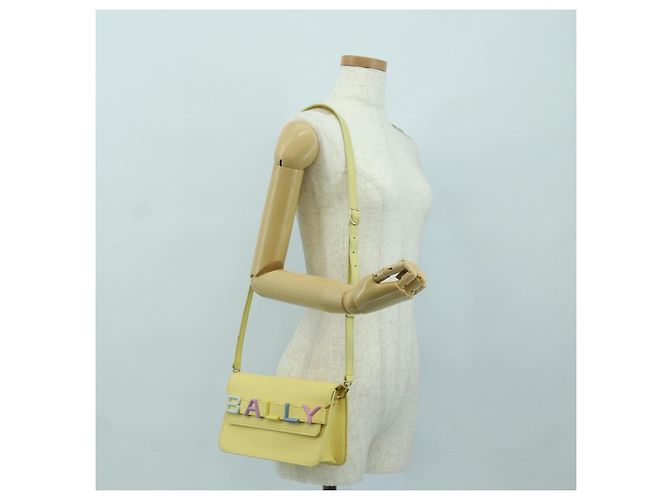BALLY Borsa in pelle con logo BALLY limitata a 30 pezzi oro giallo Auth am11184SM D'oro - vista 24