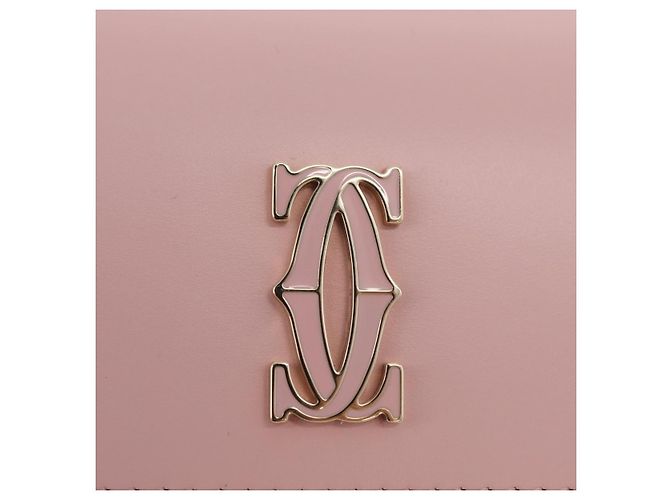 Borsa a spalla a catena Cartier in pelle rosa e oro Auth 167176SM D'oro - vista 14