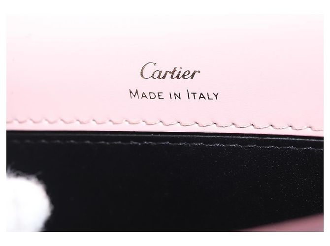Borsa a spalla a catena Cartier in pelle rosa e oro Auth 167176SM D'oro - vista 16
