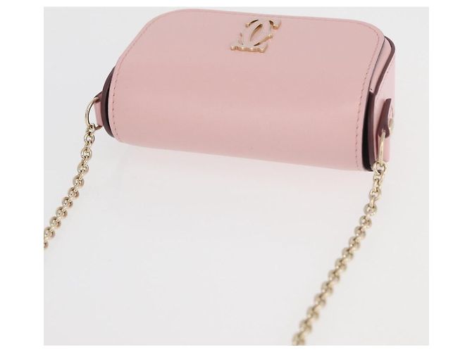 Borsa a spalla a catena Cartier in pelle rosa e oro Auth 167176SM D'oro - vista 6