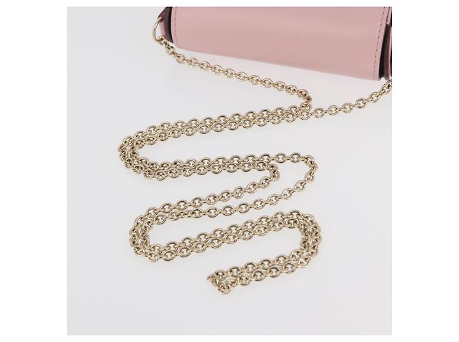 Borsa a spalla a catena Cartier in pelle rosa e oro Auth 167176SM D'oro - vista 7