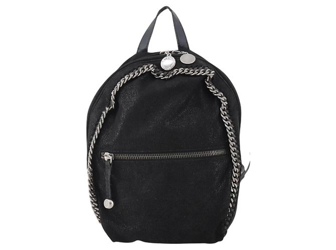 Autre Marque Zaino Falabella in suede nero e argento di Stella McCartney Auth BA11573 - vista 2