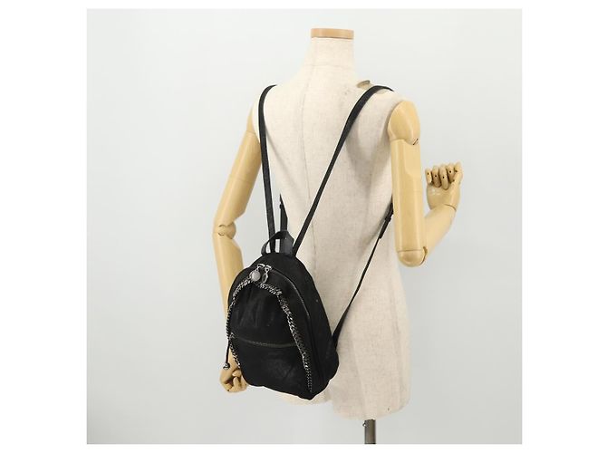 Autre Marque Zaino Falabella in suede nero e argento di Stella McCartney Auth BA11573 - vista 23