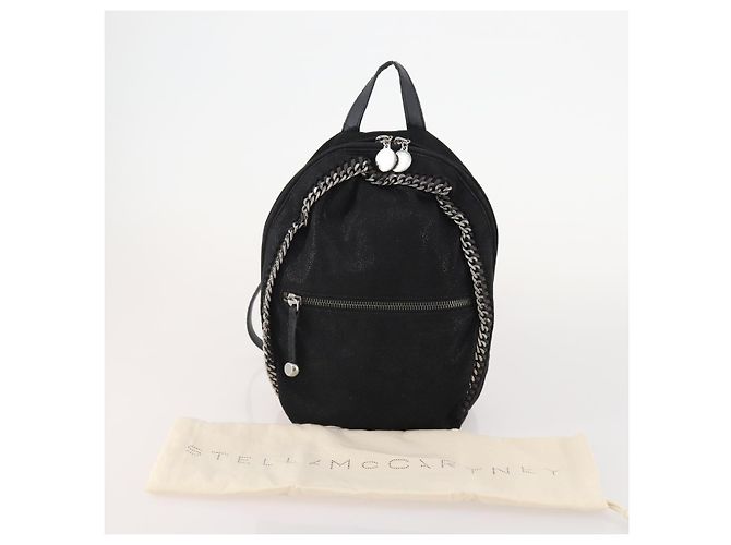 Autre Marque Zaino Falabella in suede nero e argento di Stella McCartney Auth BA11573 - vista 24
