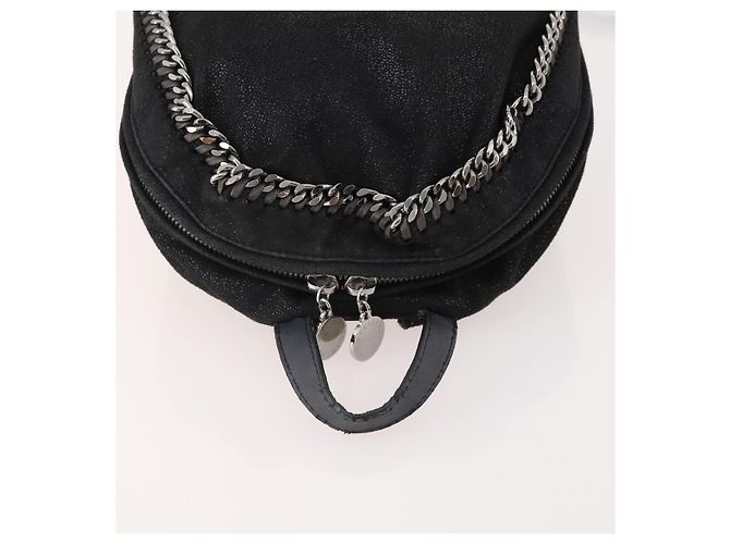 Autre Marque Zaino Falabella in suede nero e argento di Stella McCartney Auth BA11573 - vista 6
