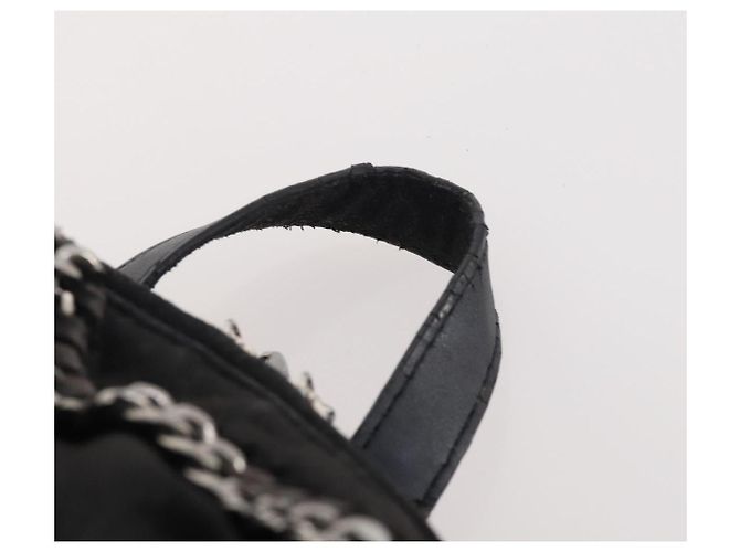 Autre Marque Zaino Falabella in suede nero e argento di Stella McCartney Auth BA11573 - vista 8