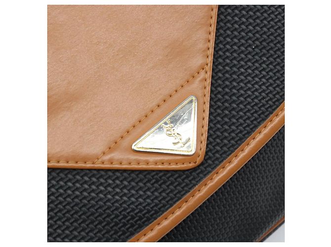 SAINT LAURENT Shoulder Bag Leather Black Gold Auth 166787 Golden - view 17