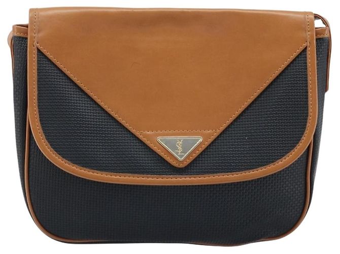 SAINT LAURENT Shoulder Bag Leather Black Gold Auth 166787 Golden - view 2