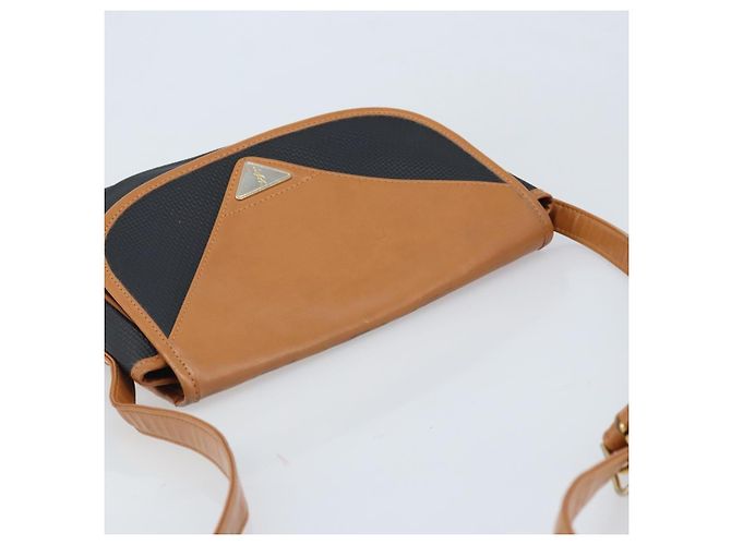 SAINT LAURENT Shoulder Bag Leather Black Gold Auth 166787 Golden - view 6
