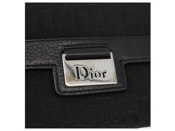 Christian Dior Trotter Canvas Lange Geldbörse Schwarz Silber Auth YKZ413A - Ansicht 12