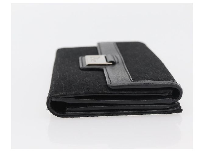 Christian Dior Trotter Canvas Lange Geldbörse Schwarz Silber Auth YKZ413A - Ansicht 4