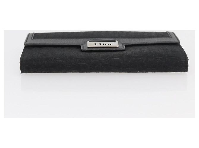 Christian Dior Trotter Canvas Lange Geldbörse Schwarz Silber Auth YKZ413A - Ansicht 7