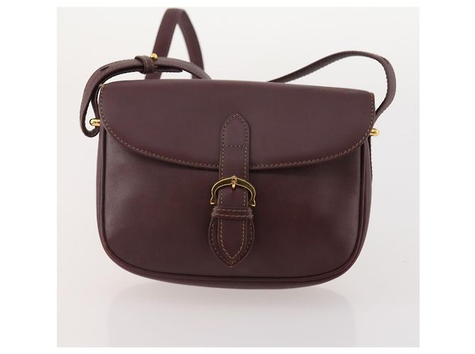 CARTIER Borsa a Spalla Must Line Pelle 2 Set Bordeaux Oro Auth BA11844 D'oro Bordò - vista 10