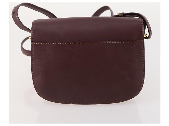 CARTIER Borsa a Spalla Must Line Pelle 2 Set Bordeaux Oro Auth BA11844 D'oro Bordò - vista 11