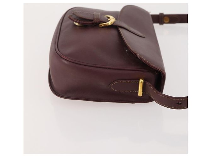 CARTIER Borsa a Spalla Must Line Pelle 2 Set Bordeaux Oro Auth BA11844 D'oro Bordò - vista 12