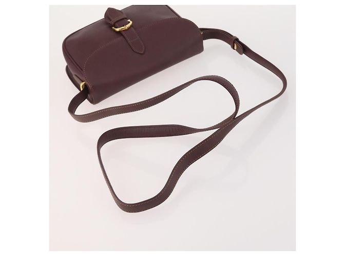 CARTIER Borsa a Spalla Must Line Pelle 2 Set Bordeaux Oro Auth BA11844 D'oro Bordò - vista 13