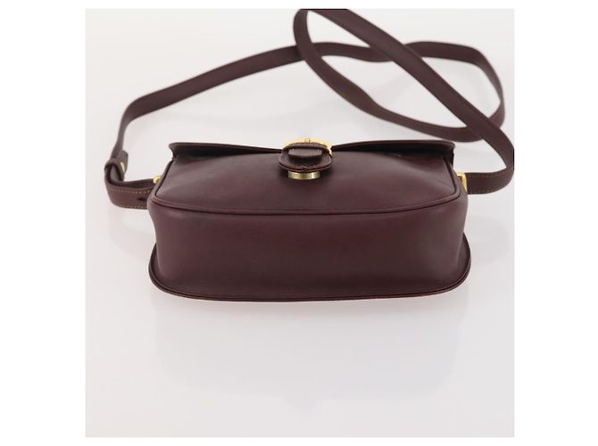 CARTIER Borsa a Spalla Must Line Pelle 2 Set Bordeaux Oro Auth BA11844 D'oro Bordò - vista 15