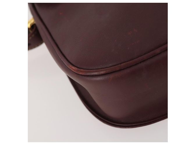 CARTIER Borsa a Spalla Must Line Pelle 2 Set Bordeaux Oro Auth BA11844 D'oro Bordò - vista 16