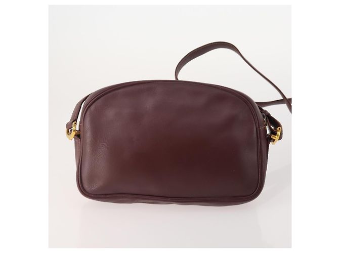 CARTIER Borsa a Spalla Must Line Pelle 2 Set Bordeaux Oro Auth BA11844 D'oro Bordò - vista 3