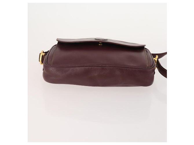 CARTIER Borsa a Spalla Must Line Pelle 2 Set Bordeaux Oro Auth BA11844 D'oro Bordò - vista 7