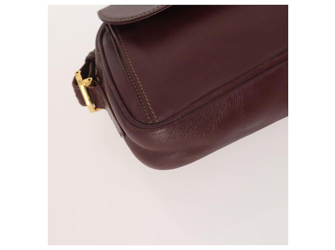 CARTIER Borsa a Spalla Must Line Pelle 2 Set Bordeaux Oro Auth BA11844 D'oro Bordò - vista 8
