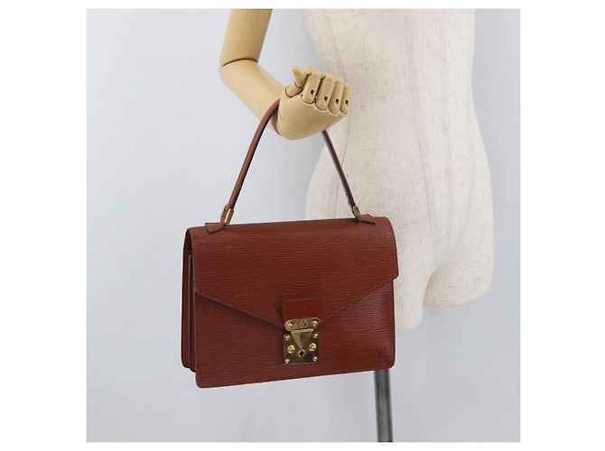 LOUIS VUITTON Borsa a Mano Epi Concorde Marrone M52133 LV Auth ka3633 - vista 28