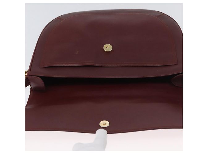 CARTIER Must Line Borsa a Spalla Pelle Bordeaux Oro Auth 174487 D'oro Bordò - vista 14