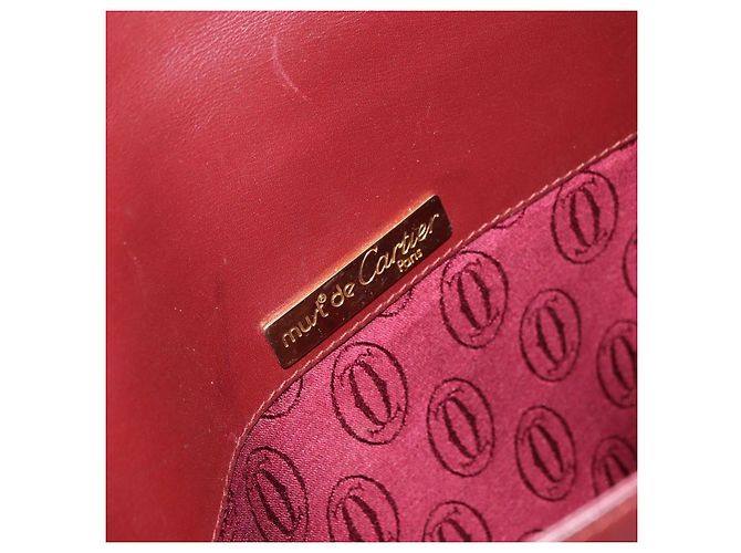 CARTIER Must Line Borsa a Spalla Pelle Bordeaux Oro Auth 174487 D'oro Bordò - vista 15