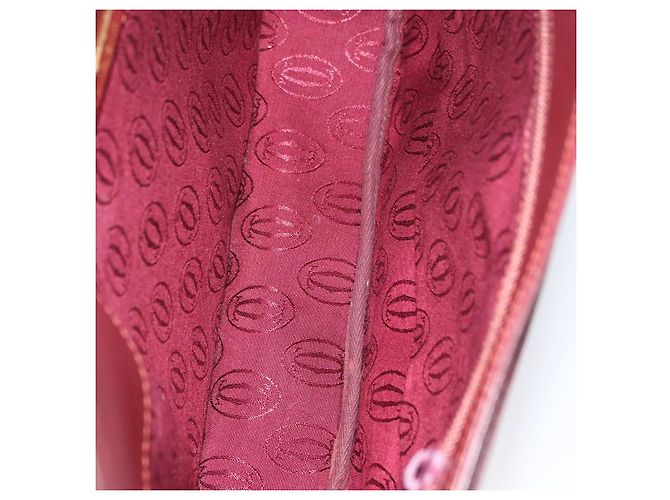 CARTIER Must Line Borsa a Spalla Pelle Bordeaux Oro Auth 174487 D'oro Bordò - vista 16