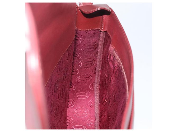 CARTIER Must Line Borsa a Spalla Pelle Bordeaux Oro Auth 174487 D'oro Bordò - vista 17