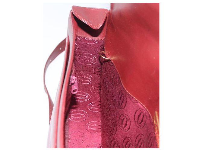 CARTIER Must Line Borsa a Spalla Pelle Bordeaux Oro Auth 174487 D'oro Bordò - vista 18