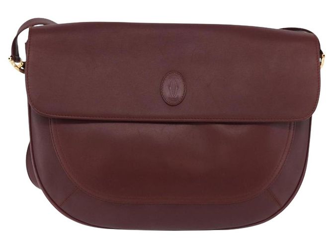 CARTIER Must Line Borsa a Spalla Pelle Bordeaux Oro Auth 174487 D'oro Bordò - vista 2