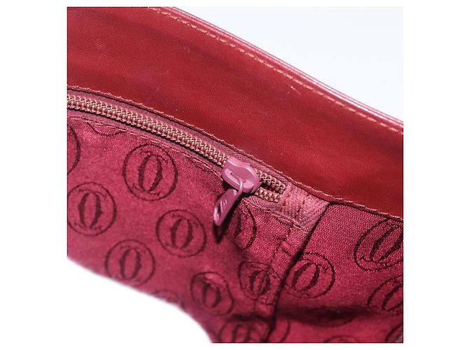 CARTIER Must Line Borsa a Spalla Pelle Bordeaux Oro Auth 174487 D'oro Bordò - vista 20