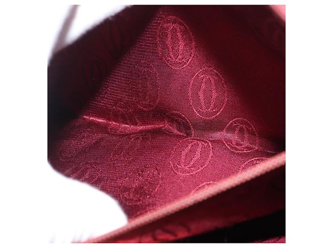 CARTIER Must Line Borsa a Spalla Pelle Bordeaux Oro Auth 174487 D'oro Bordò - vista 21