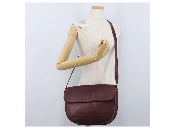 CARTIER Must Line Borsa a Spalla Pelle Bordeaux Oro Auth 174487 D'oro Bordò - vista 22